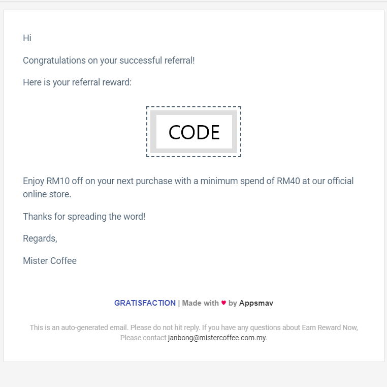 Mister Coffee Referral Program